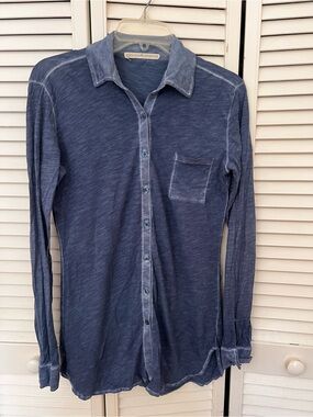 Peruvian Connection Washed Blue Long-Sleeve Button-Down Shirt